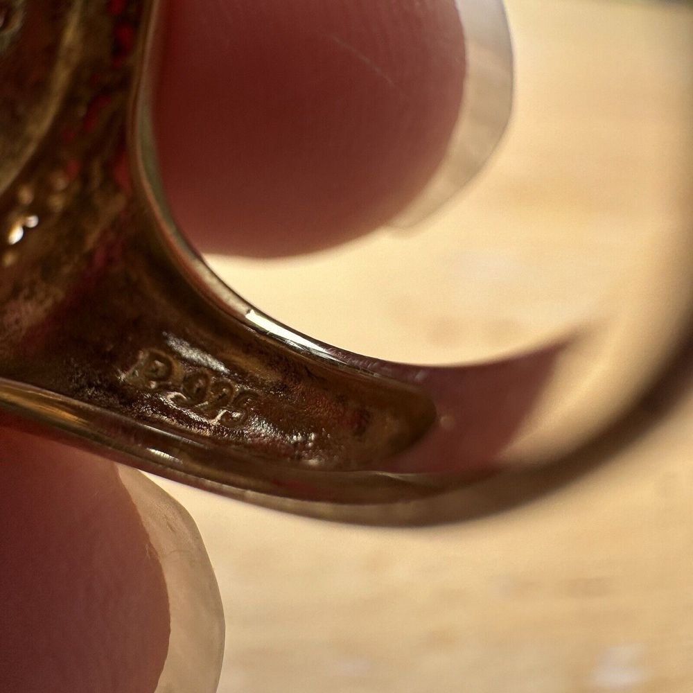 Ross Simons Accent Ring Ruby Cabochon Garnet Size… - image 6